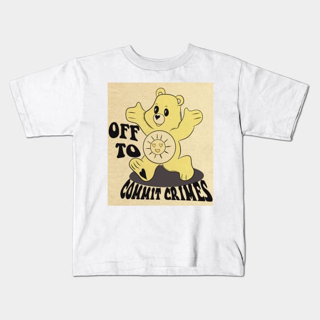 Off to commit crimes #1 Kids T-Shirt by SugarSaltSpice